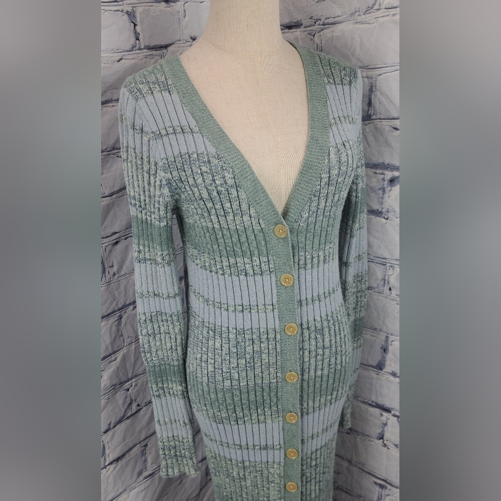 Free People Women's Sweater Cozy Up Cardigan Sweater Dress Ribbed Midi sz Small - Picture 10 of 16